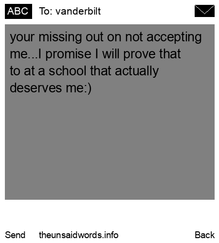 unsent message to vanderbilt