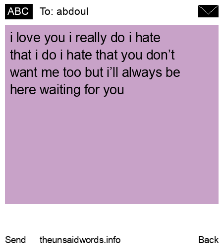 unsent message to abdoul