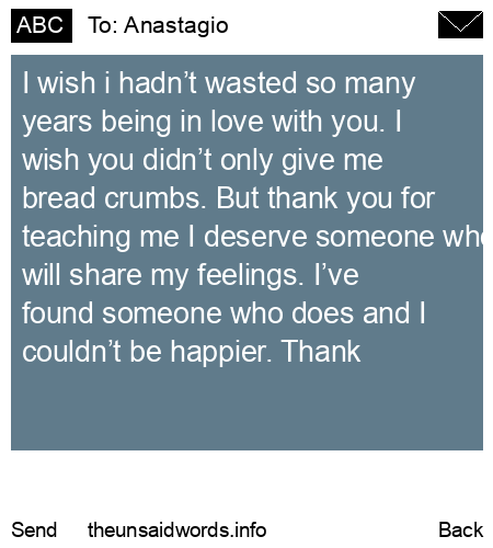 unsent message to Anastagio