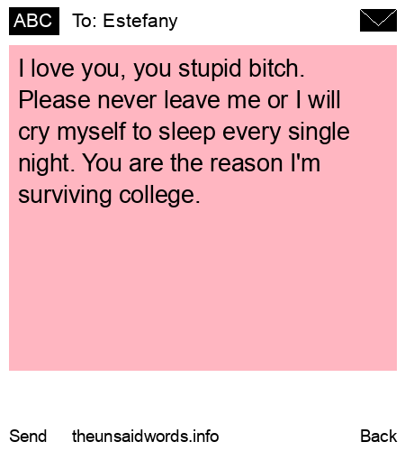 unsent message to Estefany