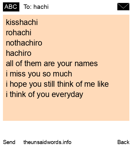 unsent message to hachi