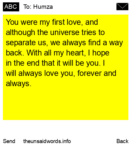 unsent message to Humza