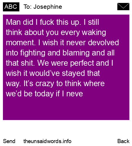 unsent message to Josephine