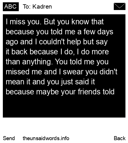 unsent message to Kadren