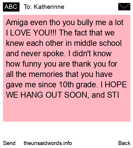 unsent message to Katherinne