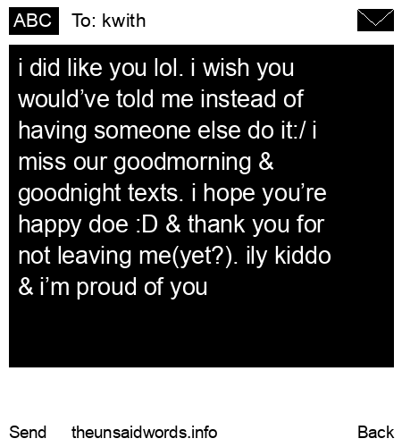 unsent message to kwith