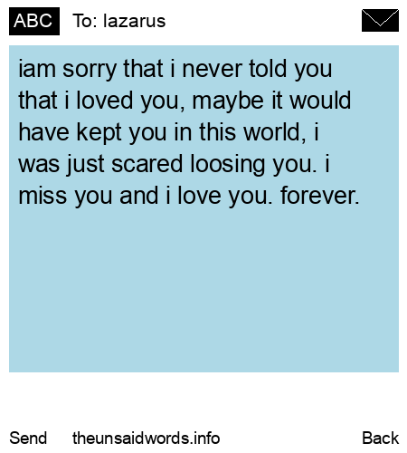 unsent message to lazarus