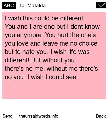 unsent message to Mafalda