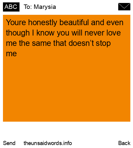 unsent message to Marysia
