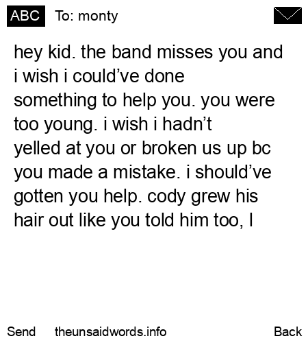 unsent message to monty