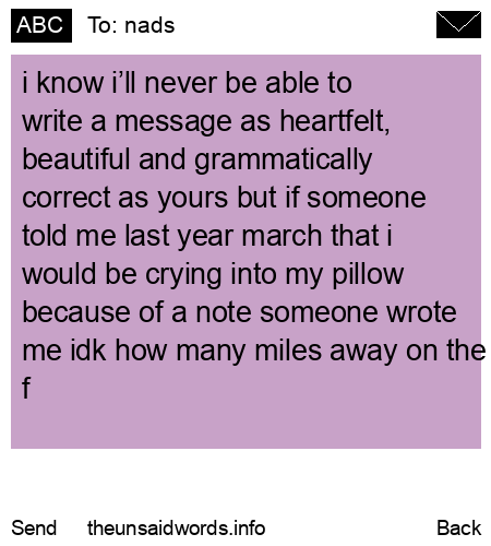 unsent message to nads