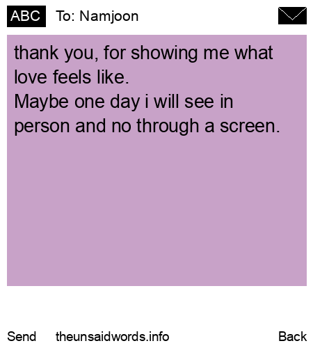 unsent message to Namjoon