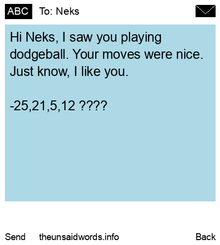 unsent message to Neks