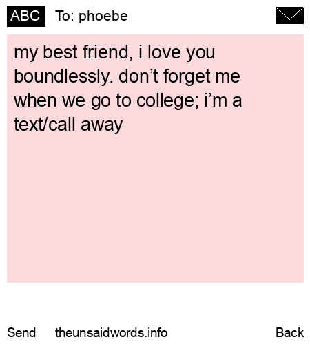 unsent message to phoebe