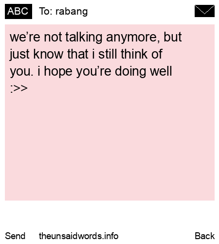 unsent message to rabang 