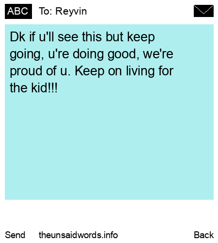 unsent message to Reyvin