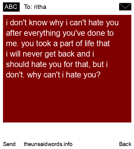 unsent message to ritha