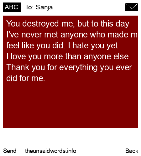 unsent message to Sanja