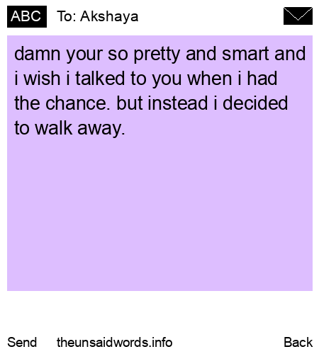 unsent message to Akshaya