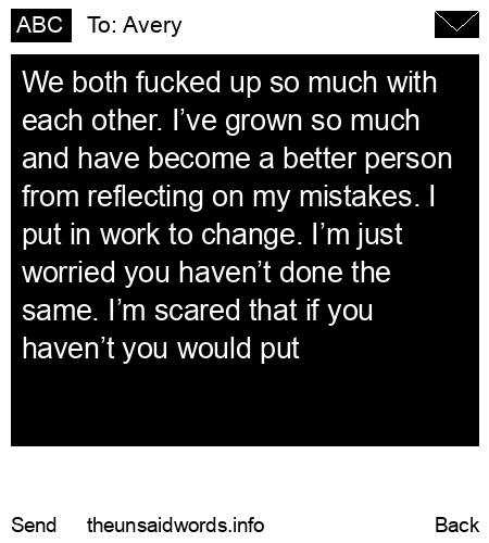 unsent message to Avery