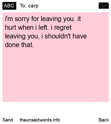 unsent message to carp