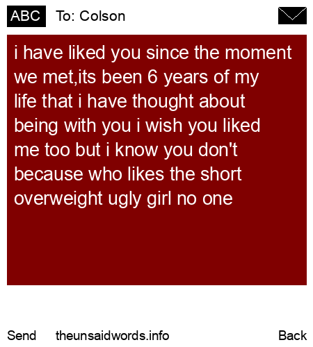 unsent message to Colson
