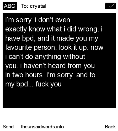 unsent message to crystal