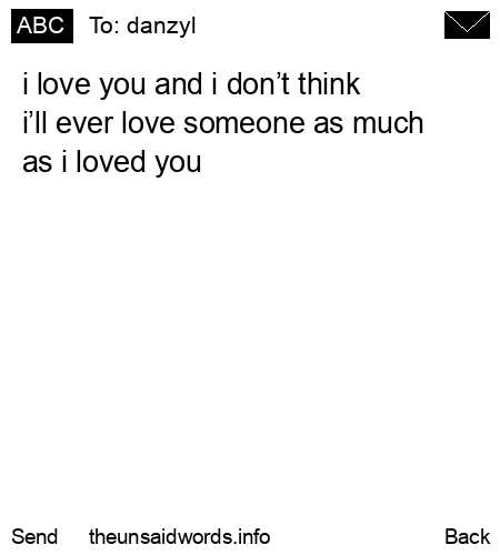 unsent message to danzyl