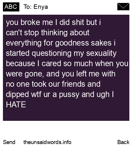 unsent message to Enya
