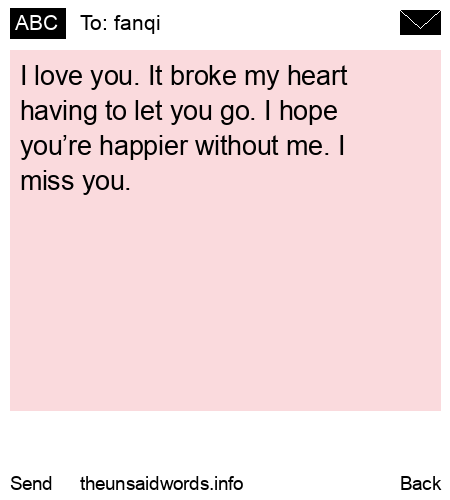 unsent message to fanqi