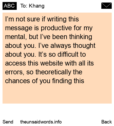 unsent message to Khang