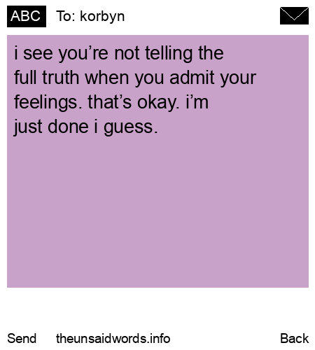unsent message to korbyn