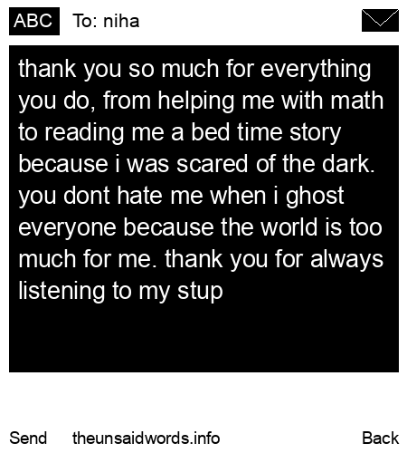 unsent message to niha