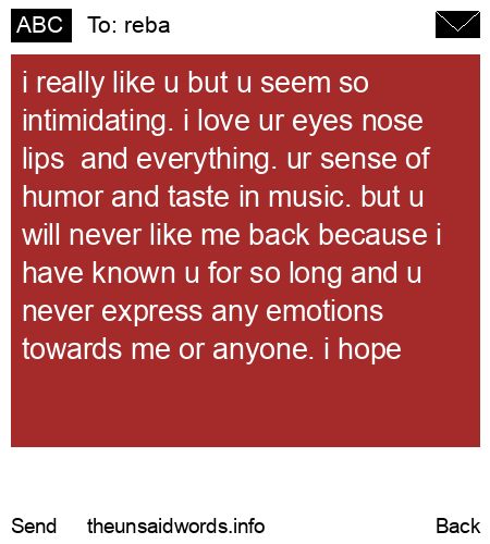 unsent message to reba