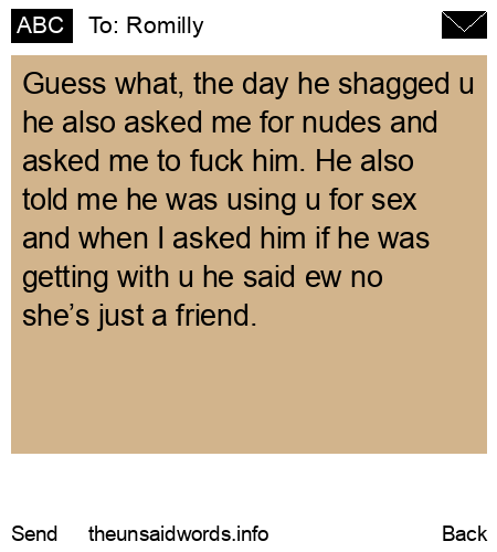 unsent message to Romilly