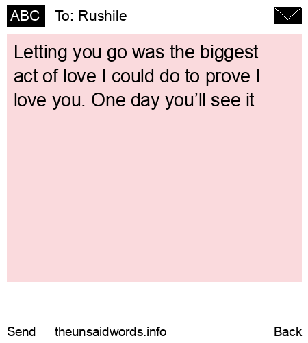 unsent message to Rushile