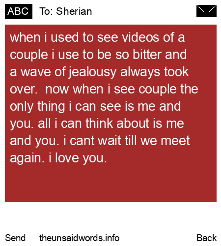 unsent message to Sherian