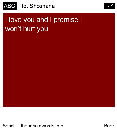 unsent message to Shoshana