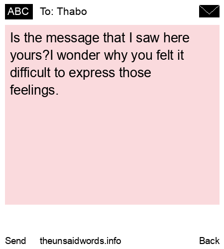 unsent message to Thabo