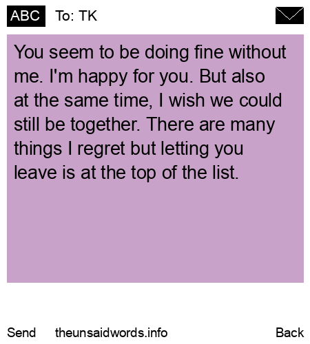 unsent message to TK