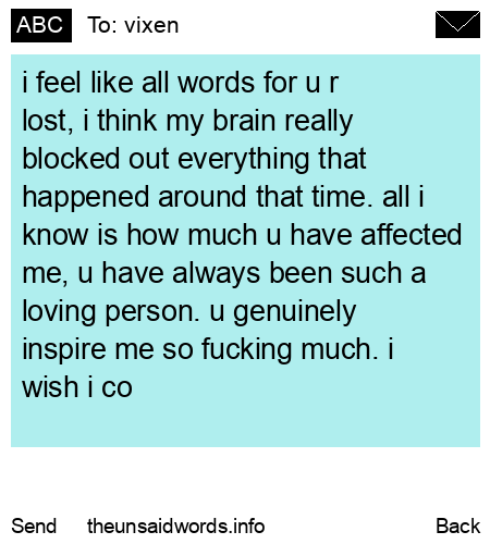 unsent message to vixen