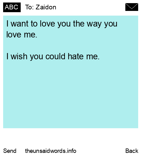 unsent message to Zaidon
