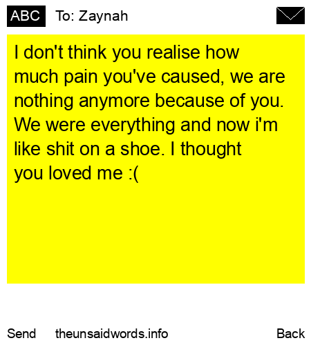 unsent message to Zaynah