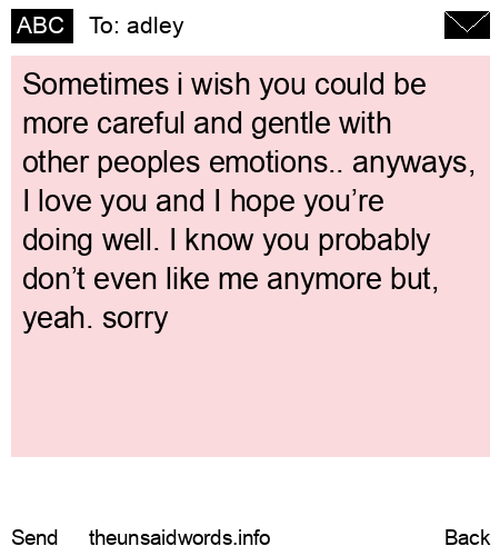 unsent message to adley