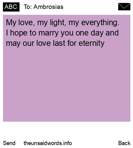 unsent message to Ambrosias