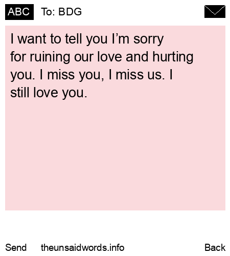 unsent message to BDG