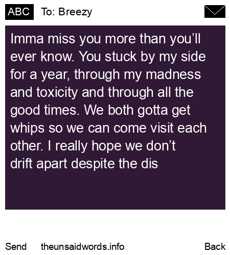 unsent message to Breezy