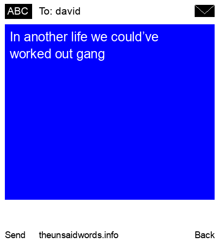 unsent message to david
