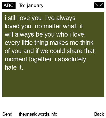 unsent message to january