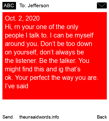 unsent message to Jefferson